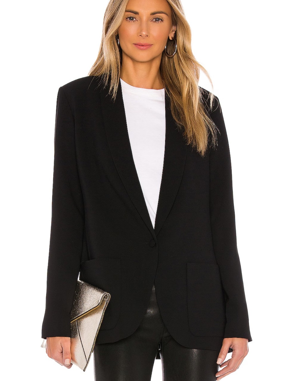 Amanda Uprichard Black Single-Button Blazer
